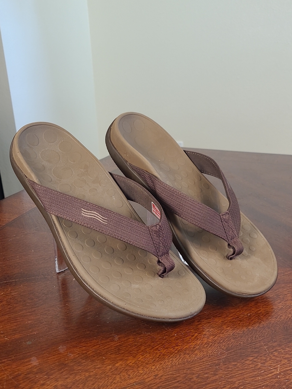 Vionic Wave Orthotic Brown Flip Flops Mens 10 W 11